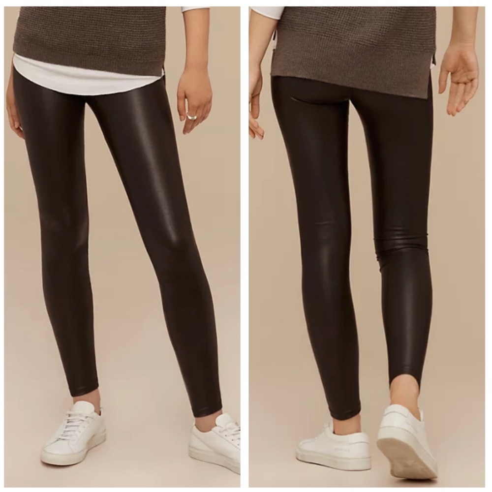 Aritzia Wilfred Free Daria Vegan Faux Leather Leggings Liquid Leggings Small